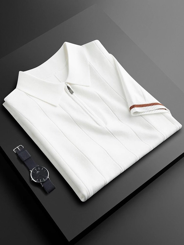 VAGUO craftsmanship — textured zip polo